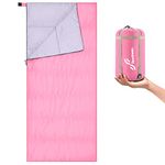 Summer Sleeping Bag, Sportneer Warm Sleeping Bags Portable Lightweight Waterproof Sleeping Bag with Compression Sack for Camping, Backpacking, Hiking, Traveling, Pink