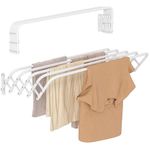 Taylor & Brown Indoor Outdoor Folding Wall Mounted Extendable Clothes Drying Rack Space-Saver, 5 Bar Great Organization for Laundry Room, Mudroom, Bedroom, Pool Area (60cm, 3m Drying Space)