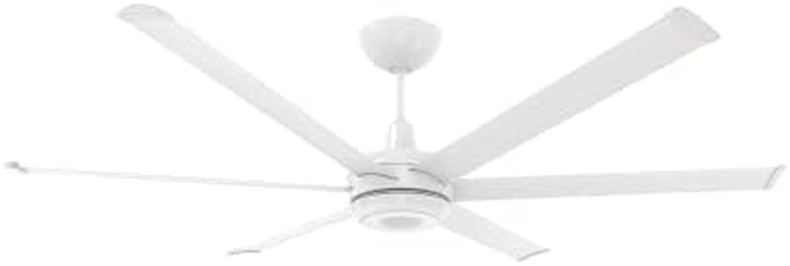 Big Ass Fans – es6 Smart Ceiling Fan – Indoor and Covered Outdoor Use – Lightweight Design – Contemporary Finish with Downrod Mount - 72", White