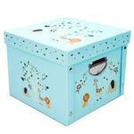 GroWings | Baby Keepsake Box, Baby Memory Box | Large Blue Keepsake Gifts Box for Newborn Baby Boy or Baby Girl | Strong, Durable & Collapsible Memory Storage Box