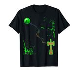 Smoke Wave to Glass Sphere across Green Spray Wooden Kendama T-Shirt