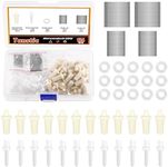 Tanstic 200Pcs Plantation Shutter Repair Kit, Includes Spring Loaded Shutter Pins, 0.62 Inch/0.78 Inch Tilt Rod Louvers Staples, Washers, Repair Pins for Windows Tools Supplies