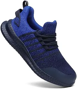 Steel Toe Shoes for Men and Women Comfortable Lightweight Work Safety Shoes Puncture Proof Slip Resistant Indestructible Sneakers Construction Work Utility Shoes DarkBlue M8