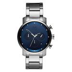 MVMT Chrono Mens Watch | Analog Watch, Chronograph with Date, Navy Silver Link, 40 MM, Analog Watch,Chronograph