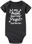 AIZFFZY I'M Perfect auntie sayings baby girl clothes boy aunties bestie baby clothes girl auntie outfits, Perfect Auntie Gray, 12-18 Months