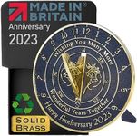 Anniversary Sundial Gift For Any Wedding Anniversary -Wonderful Years 2023- Recycled Metal Home Decor/Garden Present Idea HandMade In The UK For Parents, Grandparents, Friends, Couples Marriage
