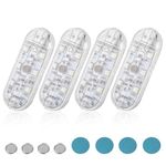 Linkstyle 4PCS Car LED Interior Lights, 8 Colors Wireless Magnetic Atmosphere Lights, USB Rechargeable, Portable Night Light