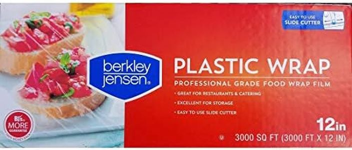 Berkley Jensen Professional Plastic Wrap with Cutter Slide 3000 Foot X 12 Inches Food Service Film