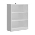 3/4/5/6 Layer Wooden Bookcase, Extra Large Wooden Shelving for Office and Living Room, Free Standing Open Shelf Unit for Storage, Organization, and Display of Books and Home Decor (White, 3 tier)