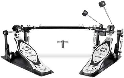 Softline Pro SP44 Iron Cobra Double Bass Drum Pedal Double Chain Drive Twin Kick Pedal with Power Glide Cam & Cobra Coil Spring Heavy Duty Professional Double Pedal for Acoustic & Electronic Drum Kits