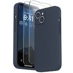 SURPHY Silicone Case Compatible with iPhone 14 Case 6.1 inch (2022), with Camera Protection Liquid Silicone Soft Gel Rubber Phone Case Cover with Microfiber Lining (Midnight Blue)