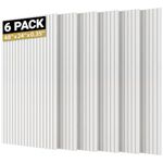 TONOR 6 Pack Large Acoustic Panels,47.2'' x 23.6'' x 0.35'' Acoustical Wall Panel, Self-Adhesive Sound Proof Panels, Decorative Soundproof Wall Panels for Echo Absorption for Home Studio Office, White