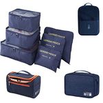 Styleys Packing Cubes Sets Of 9 Travel Luggage Organizers With Shoe Bag Or Electronic Accessories Organizer Bag Or Toiletry Kit For Men (Navy Blue - S11003Bb) Polyester