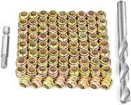 PGMJ 80 Pieces M6 Flush Nut Inserts Wood Bolt Furniture Headless Screw in Nut Threaded Fastener Connector for Wood Furniture Assortment (M6x10mm-H)