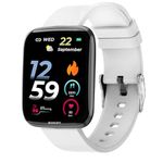 M I D116 Fitness Band Smart Watch for Men, Women, Boys, Girls, Kids – Single Touch Interface, Water Resistant, Workout Modes, Quick Charge Sports Smartwatch – White I