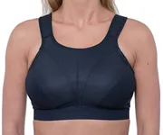 Womens High Impact Sports Bra Non Wired Plus Size Sports Bra Large Bosom Bra 46J Black