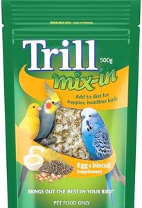 Trill Mix-in Egg & Biscuit Supplement 500g – with Super Cereals, Chia Seeds, Vitamins & Minerals for Extra Nutrition – Bird Food Supplement for Budgies, Canaries, Cockatiels and Other Parrots