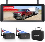 AUTO-VOX 7.2" Wireless Magnetic Backup Camera with Monitor, 1-Min Install, 1080P Dual Camera, 500ft Stable Signal, Built-In DVR Recording, IR Night Vision Backup Camera for RV, Truck, Trailer & Camper