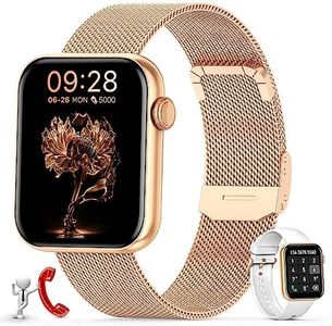 Smart Watch for Women,Bluetooth Call Answer/Dail Waterproof Fitness Smartwatch for Android iOS Phone Health Touch Screen Smart Watches Blood Pressure Blood Oxygen Heart Rate Sleep Monitor Pedometer