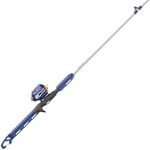 Zebco Kids Wilder Spincast Reel and Fishing Rod Combo, 4-Foot 3-Inch 2-Piece Fishing Pole, Size 20 Reel, Changeable Right- or Left-Hand Retrieve, Pre-Spooled with 6-Pound Zebco Cajun Line, Blue/Orange