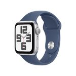 Apple Watch SE (2nd Gen, 2023) [GPS 40mm] Smartwatch with Silver Aluminum Case with Silver Sport Band. Fitness & Sleep Tracker, Crash Detection, Heart Rate Monitor, Retina Display