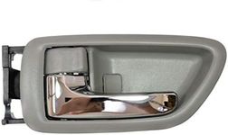 PT Auto Warehouse TO-2901MH-LS - Automotive Replacement Parts, Car Interior, Inner Interior Inside Door Handle/Trim, Gray (Stone) Knob with Chrome Lever - Left Driver Side