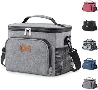 Lifewit Sac Isotherme Congelable pour Homme, Lunch Box Réutilisable pour Femme, Glacière Portable Étanche avec Bandoulière Ajustable pour Adulte pour Travail, Pique-Nique, 9L, Gris