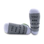 PYOUL 1 Pair Green Turtle Socks You are Turtley Awesome Socks Sea Animal Lover Tortoise Gift ovelty Socks (Turtley Awesome 1 Pair)