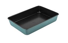 Prestige x Nadiya Roasting Tin Non Stick - Deep Large Baking Tray 33cm x 23cm, Durable Steel, Dishwasher Safe Roasting Tray Bakeware, Blue/Black, 13" x 9", Teal