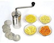 Crevita Stainless Steel Kitchen Press Snacks Maker with Different Types of Jalies (6 jalis chakri Maker,Multicolor)