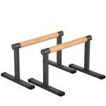 Fitness Parallettes, Wooden Handles Push Up Bars, Bounabay Fitness High Parallettes, for Gymnastics/Calisthenics, for home gym and commercial use