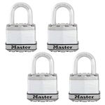 Master Lock M1XQ Magnum Heavy Duty Padlock with Key, 4 Pack Keyed-Alike