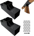 DEVALLEY 3-Way T-Shaped Pergola Brackets Kit,Woodwork Brackets with Screws for 4x4(Actual:3.5"x3.5") Wood Beams for Patio Pergola,Log Cabins,Gazebo W/Hardware (2Pack)