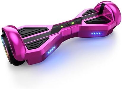 Starship Hoverboard with Bluetooth Speaker, Chrome Color Self Balancing Scooters with Science Fiction Design and 6.5 inch LED Wheels (Chrome Pink)