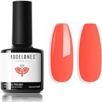 modelones Peach Gel Nail Polish, 15 ML Carly Coral Orange Color Gel Polish Soak Off Led Nail Art Gel Manicure Salon DIY Gifts