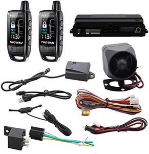 EASYGUARD EC206-B 2 Way car Alarm System with Rechargeable LCD Pager Vibration Alarm Warning Remote Trunk Release keyless Entry 868Mhz DC12V