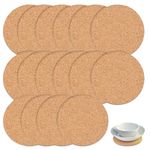 16Pcs Cork Coasters, Cork Placemats, Non-Slip Cork Mat for Coffee Table with Round Edge, Cork Coasters Round Warm Gift for Home/Kitchen/Living Room/Bedroom/Office