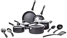 Amazon Basics Juego de utensilios de cocina antiadherentes, 15 piezas, Negro
