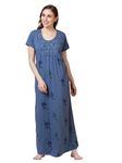 9shines Label Hosiery Cotton Nighty | Night Gown| Nightdress |Maxi for Women (Powder Blue, XX-Large)