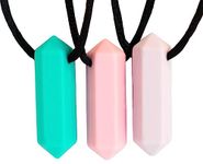 Tilcare Chew Chew Sensory Necklace – Best for Kids or Adults That Like Biting or Have Autism – Perfectly Textured Silicone Chewy Toys - Chewing Pendant for Boys & Girls - Chew Necklaces