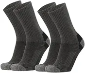 Chill Boys Viscose from Bamboo Crew Socks For Men - Moisture Wicking Mens Hiking Socks MidWeight Performance - Grey, Medium