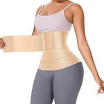 FeelinGirl Waist Trainer for Women Sauna Belt Tummy Wrap Plus Size Beige