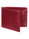 SAMTROH Red Pu Leather Wallet for Men I 3 Card Slots I 2 Currency & Secret Compartments I 1 Coin Pocket.