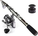 Sougayilang Spinning Fishing Rod and Reel Combos Portable Telescopic Fishing Pole Spinning reels for Travel Saltwater Freshwater Fishing-1.8m & 3000 Reel