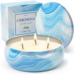 Citronella Candle, BOYUJK 3-Wick Citronella Candle Outdoor with 90 Hours of Burning Time, 12oz Citronella Candle Set for Home, Patio, Outdoor, Indoor and Travel (1 Pack, 12oz)