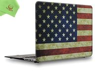 MacBook Air 11 inch Case, UESWILL Rubberized Unique Pattern Solid Hard Shell Case Cover for MacBook Air 11" (Models: A1370/A1465) + Microfibre Cleaning Cloth,US Flag