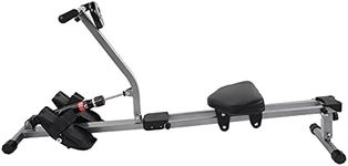 Rowing Machine for Home Use, Foldable Air Resistance Aerobic Fitness Indoor Rower with 12-Level Adjustable Resistance A 3 Altitude Setting, Timing, Count, Removal and Consumed Calorie Counter for Home