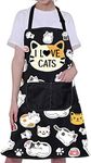 Cat Apron Cat Lovers Apron Cute Cat Apron with Pockets Cat Cooking Kitchen Baking Apron Kitten Apron Cat Lover Owner Mom Gift (Cat Apron)