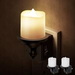 Flameless Candle Night Light, Night Lights Plug into Wall 2 Pack, LED Candle Night Light with Light Sensor, 0-100LM Dimmable Night Light Plug in, 3000K Soft White Nightlight for Kids Hallway Bathroom