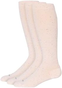 Comrad 3-Pack Recycled Cotton Knee High Socks - 15-20mmHg Graduated Compression Socks, (Muted Rose, Medium Wide Calf) - Cotton Support Socks for Men, Pregnant Women, Nurses, Home, Work & Travel